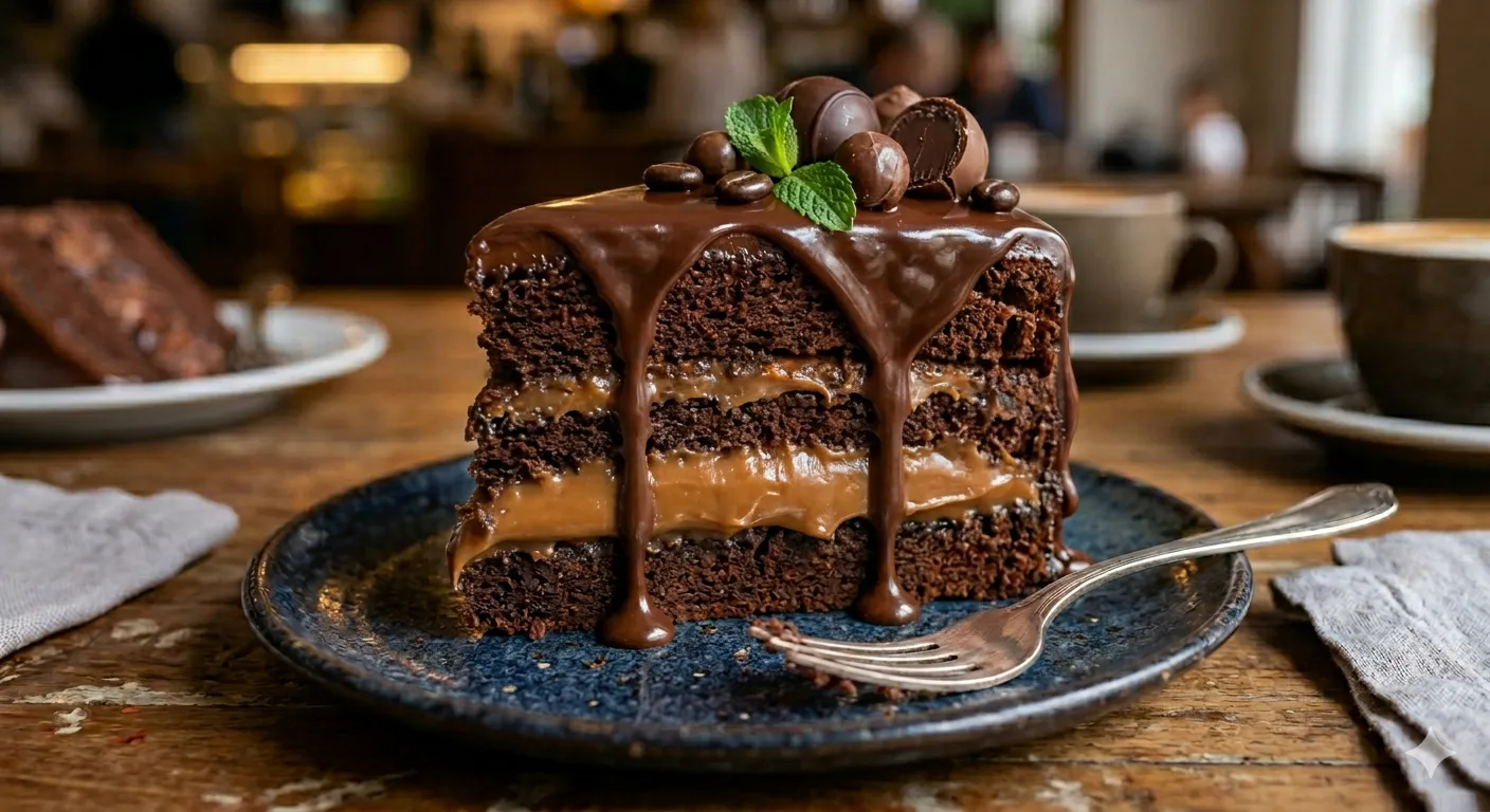 Bolo de chocolate Recheio Doce de leite Cremoso 