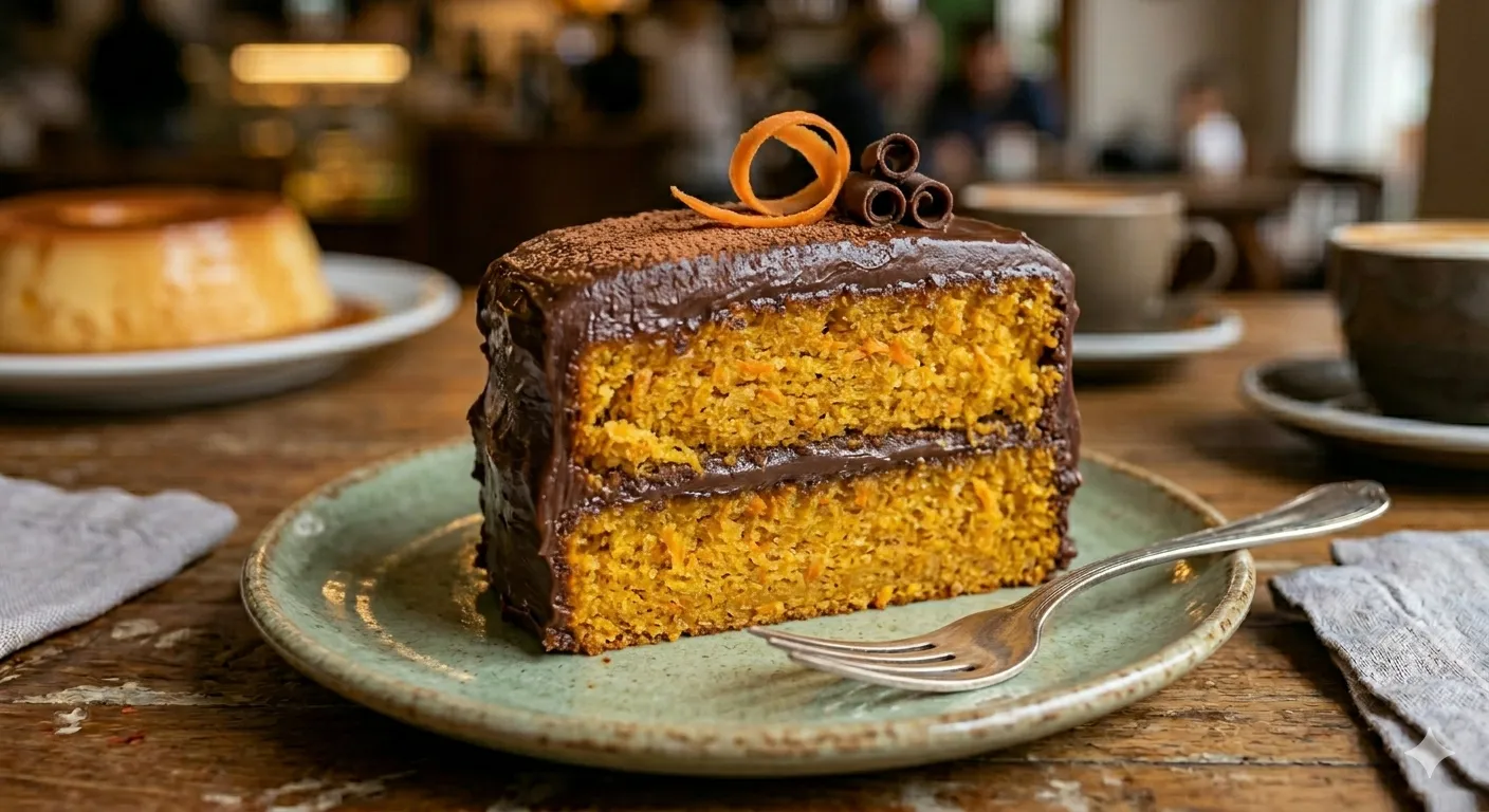 Bolo de cenoura com recheio de chocolate 